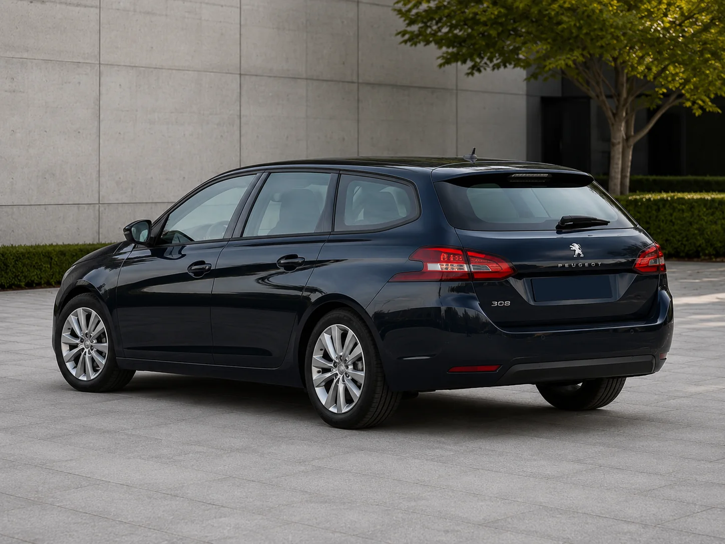 Stražnji bočni pogled na Peugeot 308 SW AUTO 153